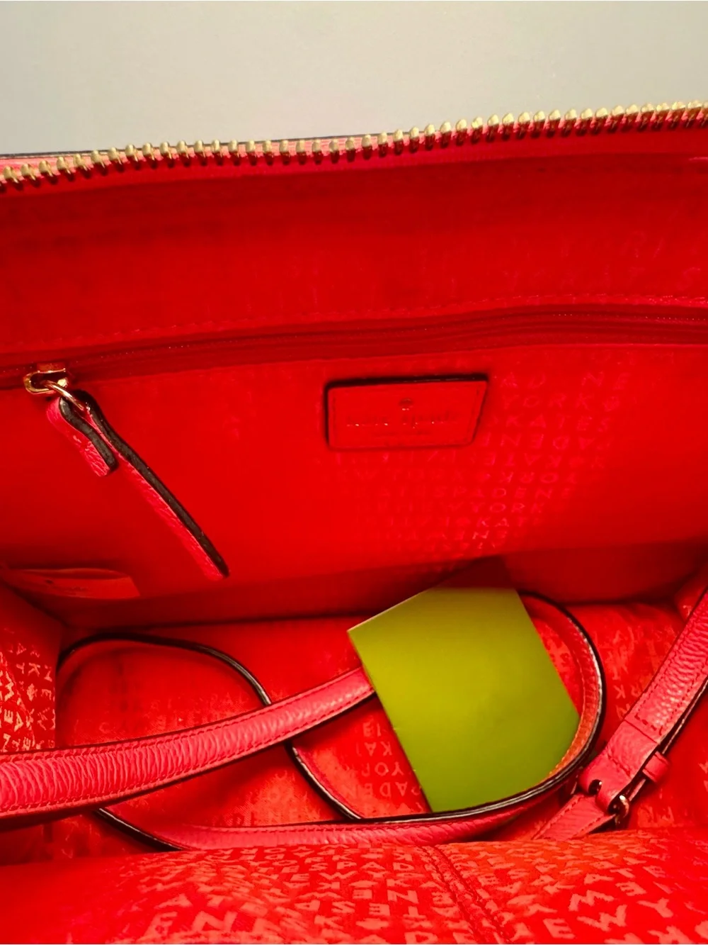 Kate Spade New York Pebbled Leather Satchel/Crossbody- Watermelon Red/Pink